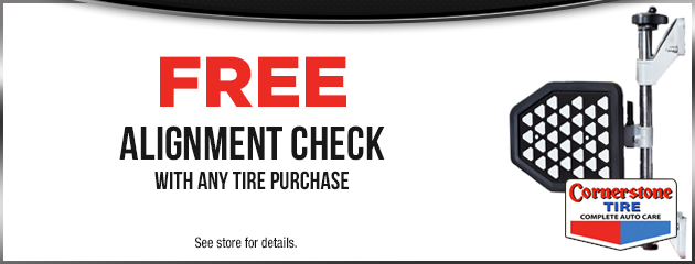 Free wheel alignment check with any tire purchase